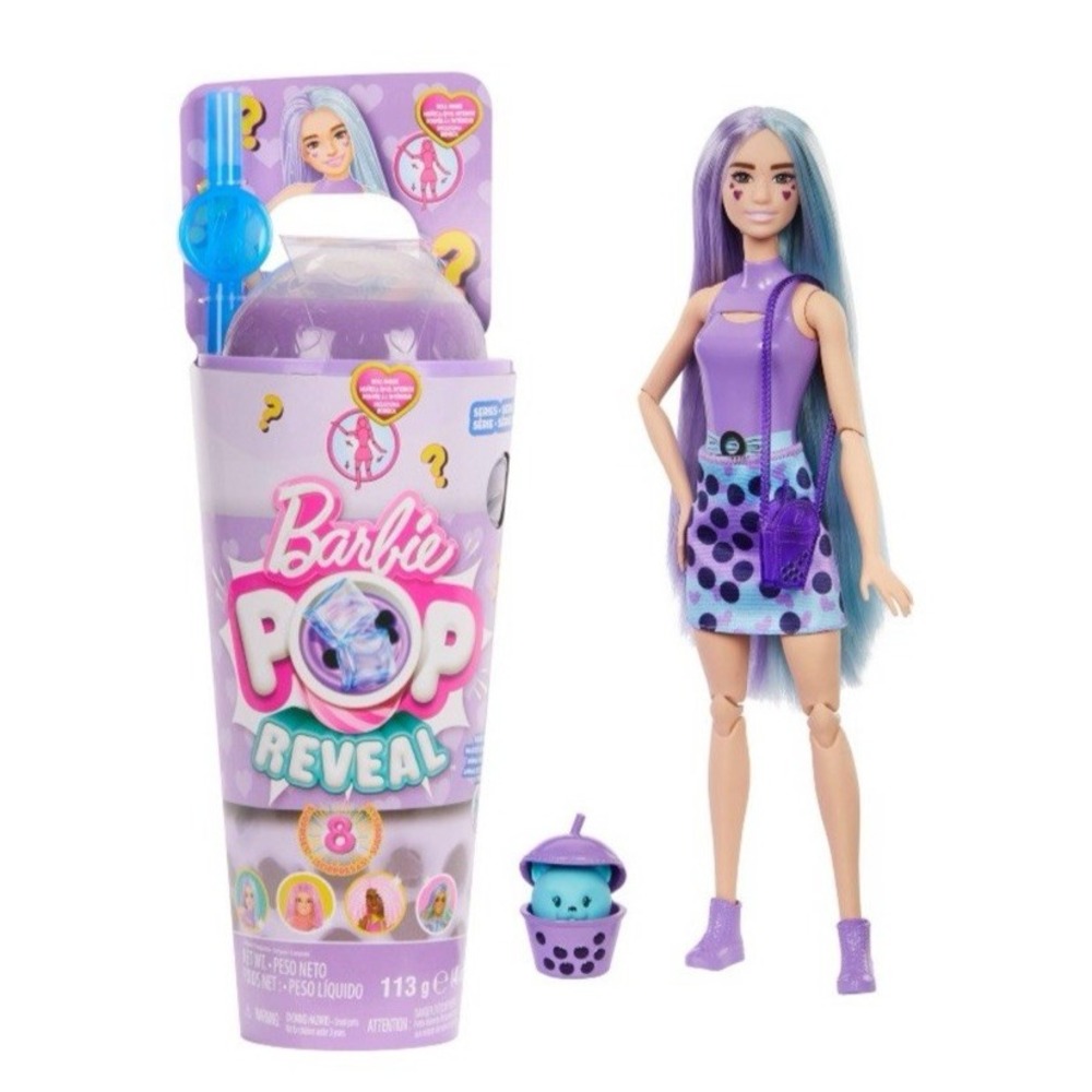Barbie POP Reveal Bubble‎ Tea Series Purple Boba Cup 8 Surprises Scented Pet NEW
